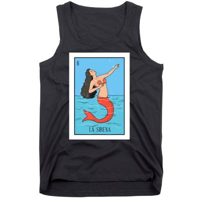 La Mermaid Lottery Gift The Mermaid Card Mexican Lottery Tank Top