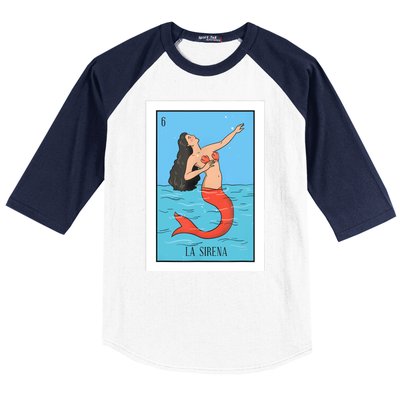 La Mermaid Lottery Gift The Mermaid Card Mexican Lottery Baseball Sleeve Shirt