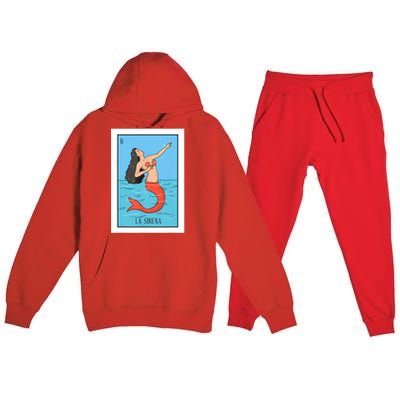 La Mermaid Lottery Gift The Mermaid Card Mexican Lottery Premium Hooded Sweatsuit Set