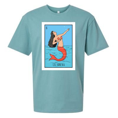 La Mermaid Lottery Gift The Mermaid Card Mexican Lottery Sueded Cloud Jersey T-Shirt