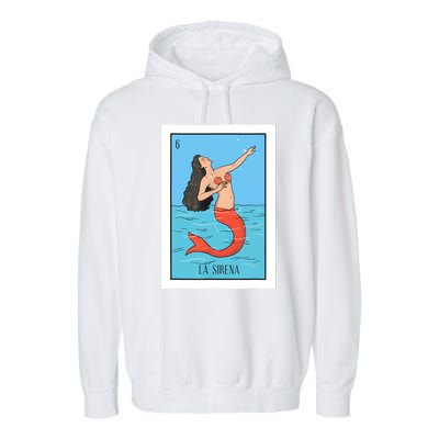 La Mermaid Lottery Gift The Mermaid Card Mexican Lottery Garment-Dyed Fleece Hoodie