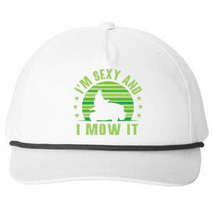 Lawn Mowing Landscaping Im Sexy And I Mow It Snapback Five-Panel Rope Hat