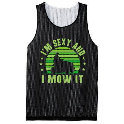 Lawn Mowing Landscaping Im Sexy And I Mow It Mesh Reversible Basketball Jersey Tank