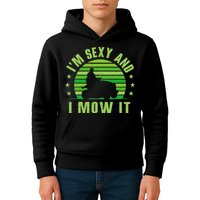 Lawn Mowing Landscaping Im Sexy And I Mow It Kids Hoodie