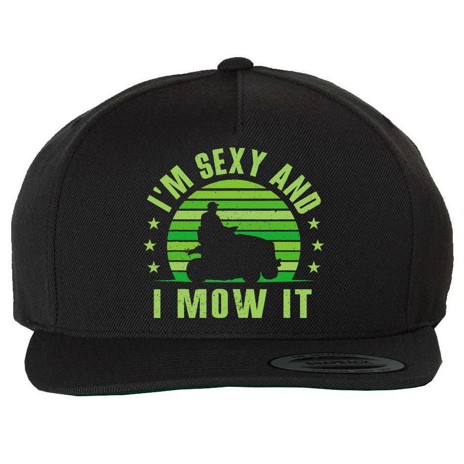 Lawn Mowing Landscaping Im Sexy And I Mow It Wool Snapback Cap