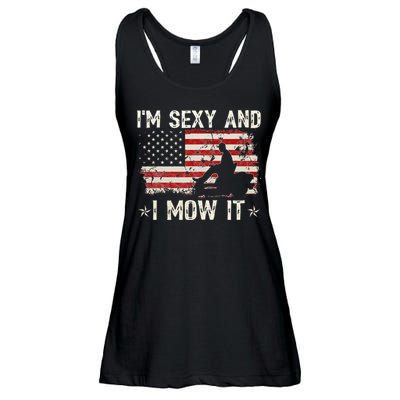 Lawn Mowing Landscaping I'm Sexy And I Mow It Flag Ladies Essential Flowy Tank