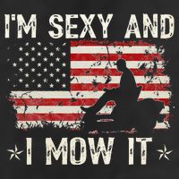 Lawn Mowing Landscaping I'm Sexy And I Mow It Flag 25L Jumbo Tote