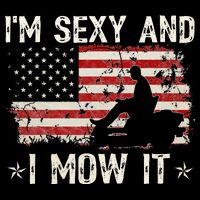Lawn Mowing Landscaping I'm Sexy And I Mow It Flag Baby Bodysuit