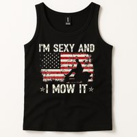 Lawn Mowing Landscaping I'm Sexy And I Mow It Flag Tank Top