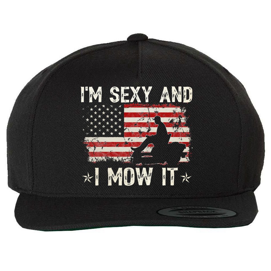 Lawn Mowing Landscaping I'm Sexy And I Mow It Flag Wool Snapback Cap