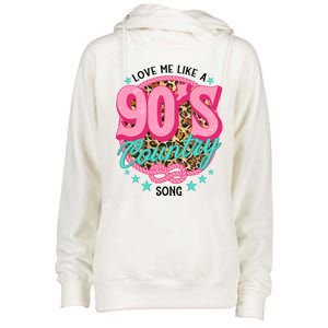 Love Me Like A 90s Country Song Country Music Lover Leopard Gift Womens Funnel Neck Pullover Hood