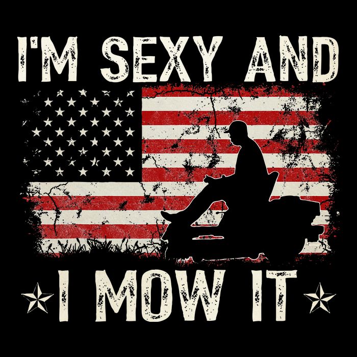 Lawn Mowing Landscaping IM Sexy And I Mow It Flag Drawstring Bag