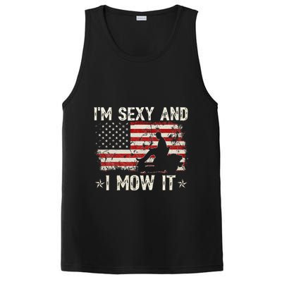 Lawn Mowing Landscaping IM Sexy And I Mow It Flag PosiCharge Competitor Tank