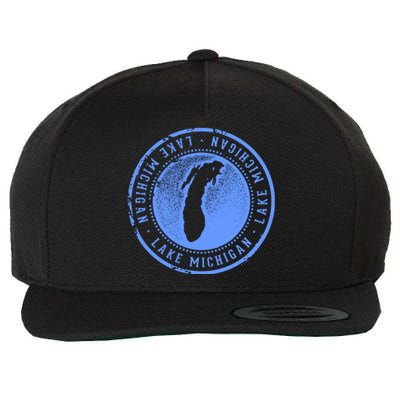 Lake Michigan Wool Snapback Cap