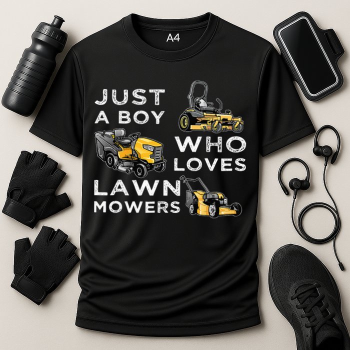 Lawn Mowing Lover For Just A Boy Who Loves Lawn Mowers Cooling Performance Crew T-Shirt