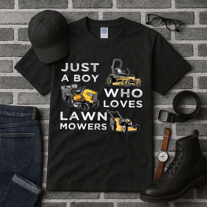 Lawn Mowing Lover For Just A Boy Who Loves Lawn Mowers Tall T-Shirt