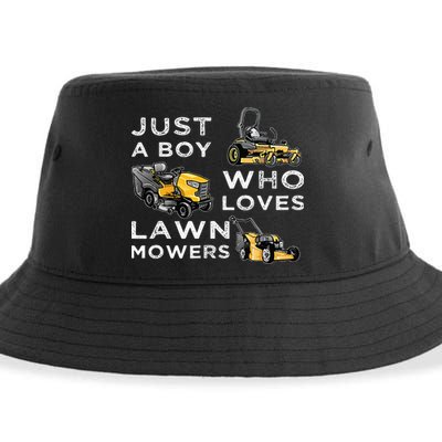 Lawn Mowing Lover For Just A Boy Who Loves Lawn Mowers Sustainable Bucket Hat