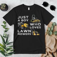 Lawn Mowing Lover For Just A Boy Who Loves Lawn Mowers Premium T-Shirt