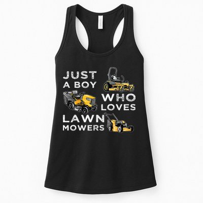 Lawn Mowing Lover For Just A Boy Who Loves Lawn Mowers Womens Tank Top