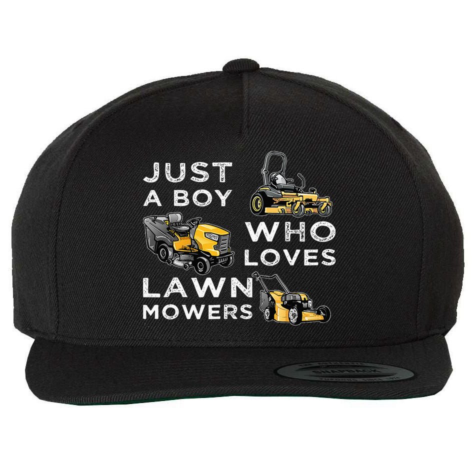 Lawn Mowing Lover For Just A Boy Who Loves Lawn Mowers Wool Snapback Cap