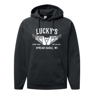 LuckyS Motorcycles LuckyS Spread Eagle Wi Performance Fleece Hoodie