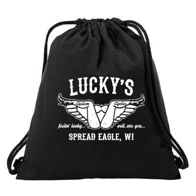 LuckyS Motorcycles LuckyS Spread Eagle Wi Drawstring Bag