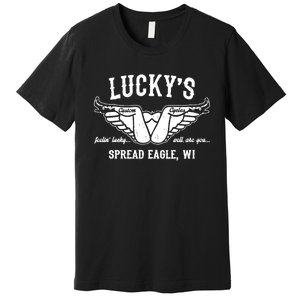 LuckyS Motorcycles LuckyS Spread Eagle Wi Premium T-Shirt