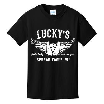 LuckyS Motorcycles LuckyS Spread Eagle Wi Kids T-Shirt