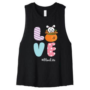 Love Mimi Life Easter Day Gift Cute Bunny Women's Racerback Cropped Tank