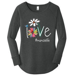 Love Mumzie Life Art Flower Color Women's Perfect Tri Tunic Long Sleeve Shirt