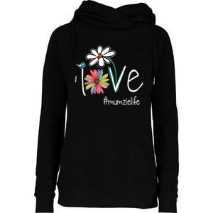 Love Mumzie Life Art Flower Color Womens Funnel Neck Pullover Hood