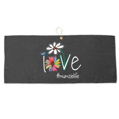 Love Mumzie Life Art Flower Color Large Microfiber Waffle Golf Towel