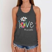 Love Mumzie Life Art Flower Color Women's Knotted Racerback Tank