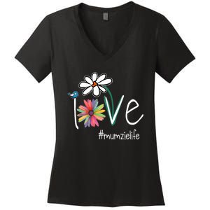 Love Mumzie Life Art Flower Color Women's V-Neck T-Shirt