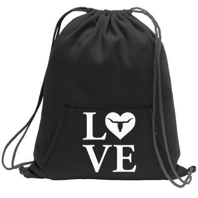 Love My Longhorn USA Love Sweatshirt Cinch Pack Bag