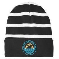 Logan Martin Lake Alabama Outdoors Vintage Striped Beanie with Solid Band