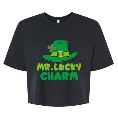 Leprechaun Mr Lucky Charm St Patricks Day Bella+Canvas Jersey Crop Tee