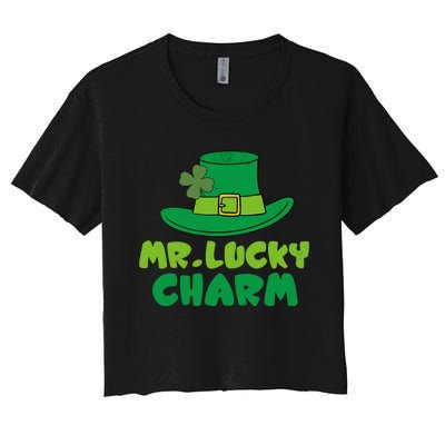 Leprechaun Mr Lucky Charm St Patricks Day Women's Crop Top Tee