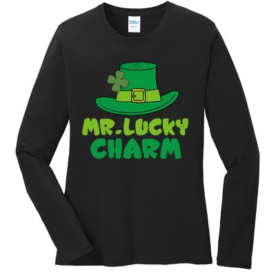 Leprechaun Mr Lucky Charm St Patricks Day Ladies Long Sleeve Shirt