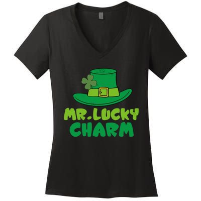 Leprechaun Mr Lucky Charm St Patricks Day Women's V-Neck T-Shirt