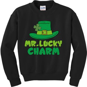 Leprechaun Mr Lucky Charm St Patricks Day Kids Sweatshirt