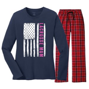 Lacrosse Mom Lacrosse Gifts Funny Lacrosse Mom Lacrosse Goalie Funny Sports Women's Long Sleeve Flannel Pajama Set 