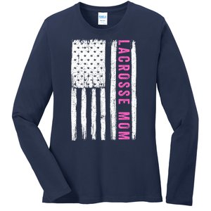 Lacrosse Mom Lacrosse Gifts Funny Lacrosse Mom Lacrosse Goalie Funny Sports Ladies Long Sleeve Shirt