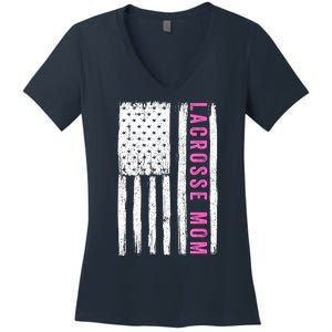 Lacrosse Mom Lacrosse Gifts Funny Lacrosse Mom Lacrosse Goalie Funny Sports Women's V-Neck T-Shirt