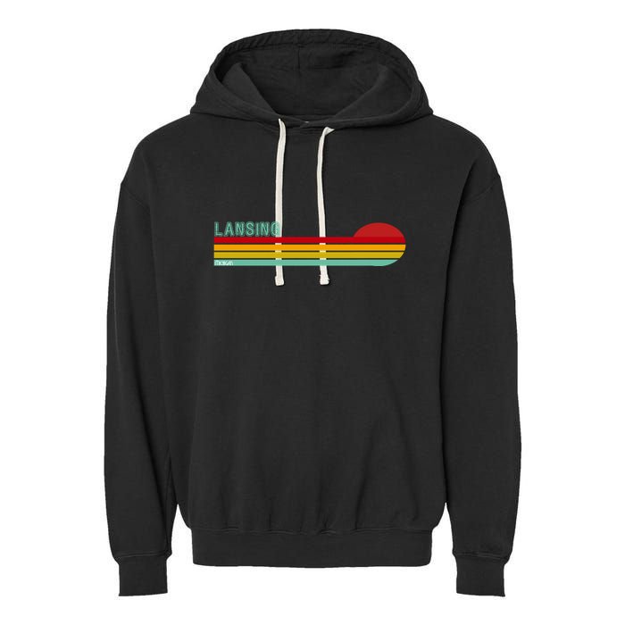 Lansing Michigan Garment-Dyed Fleece Hoodie