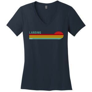 Lansing Michigan Women's V-Neck T-Shirt