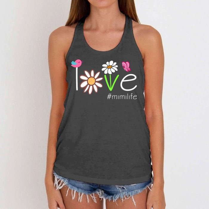 Love Mimi Life Cute Matching Family Women's Knotted Racerback Tank