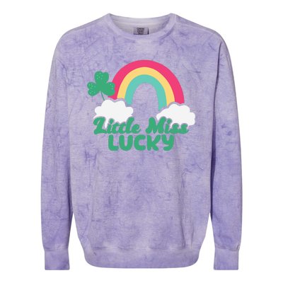 Little Miss Lucky Rainbow St Patrick's Day Colorblast Crewneck Sweatshirt