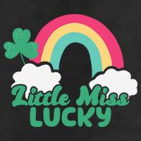 Little Miss Lucky Rainbow St Patrick's Day 7 Panel Mesh Trucker Snapback Hat