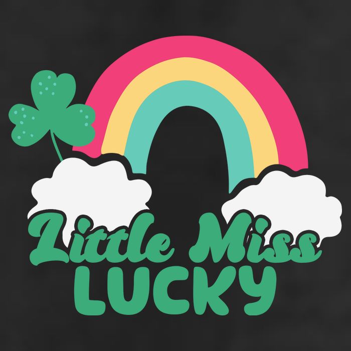 Little Miss Lucky Rainbow St Patrick's Day 7 Panel Mesh Trucker Snapback Hat